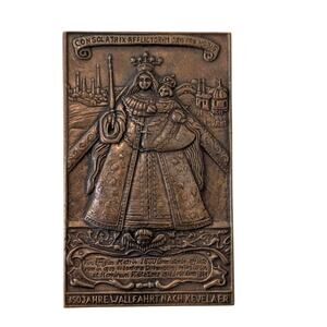 Vintage Bronze Madonna Plaque Kevelaer Pilgrimage